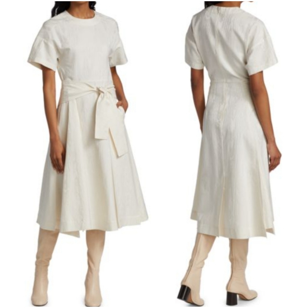 3.1 Phillip Lim Wrapped Tie Waist Day T-Shirt Midi Dress Size 12